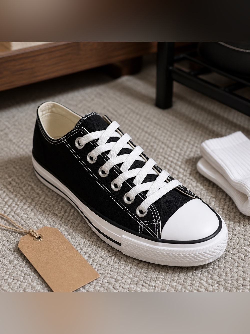 Converse Chuck Taylor All Star Low Top Black Unisex M8.5 W10.5 Canvas Sneakers - Picture 5 of 13